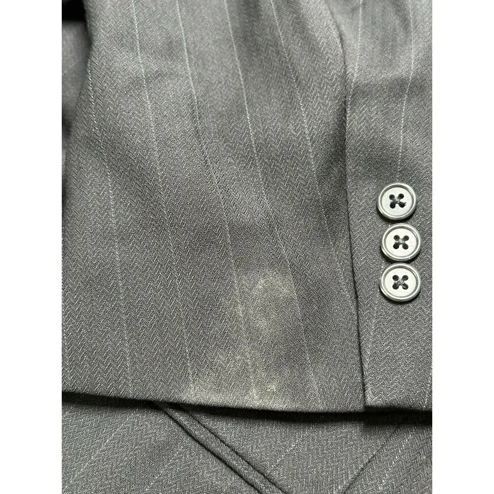 Monsieur Givenchy Suit Jacket Mens 44L‎ Black Pinstripe Sport Coat Blazer USA